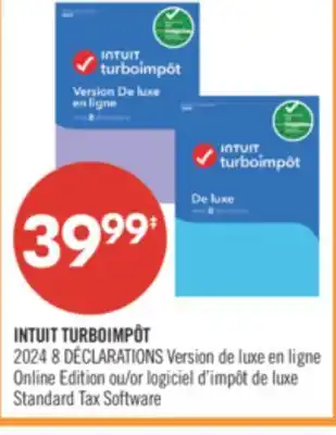 Pharmaprix INTUIT TURBOIMPÔT 2024 8 DÉCLARATIONS Online Edition or Standard Tax Software offer