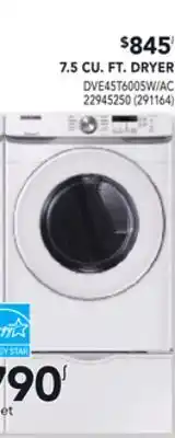 RONA 7.5 CU. FT. DRYER offer