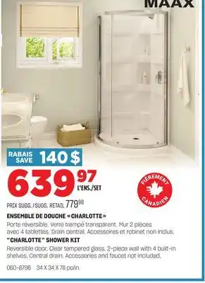 BMR ENSEMBLE DE DOUCHE CHARLOTTE offer