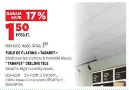 BMR TUILE DE PLAFOND TABARET offer