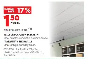 BMR TUILE DE PLAFOND TABARET offer