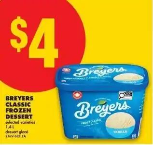 No Frills Breyers classic frozen dessert offer