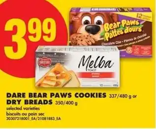 No Frills Dare bear paws cookies or dry breads offer