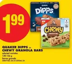 No Frills Quaker dipps or chewy granola bars offer