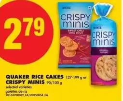 No Frills Quaker rice cakes or crispy minis offer