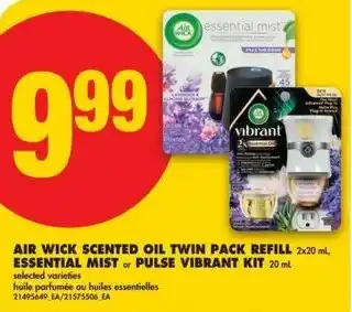 No Frills Air wick scented oil twin pack refill 2x20 ml, essential mist or pulse vibrant kit offer