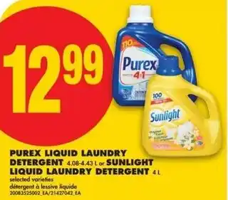 No Frills Purex liquid laundry detergent or sunlight offer