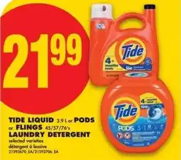 No Frills Tide liquid or pods offer