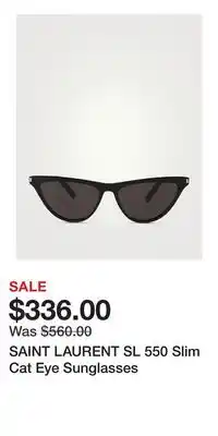 Holt Renfrew SAINT LAURENT SL 550 Slim Cat Eye Sunglasses offer