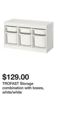 IKEA TROFAST Storage combination with boxes, white/white offer