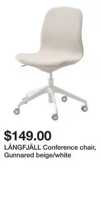 IKEA LÅNGFJÄLL Conference chair, Gunnared beige/white offer