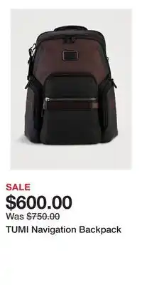 Holt Renfrew TUMI Navigation Backpack offer