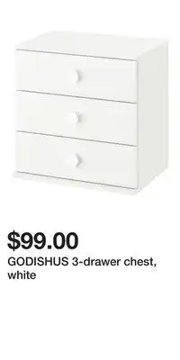 IKEA GODISHUS 3-drawer chest, white offer