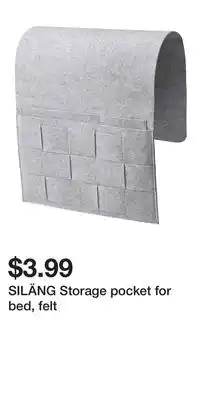 IKEA SILÄNG Storage pocket for bed, felt offer