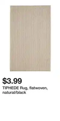 IKEA TIPHEDE Rug, flatwoven, natural/black offer