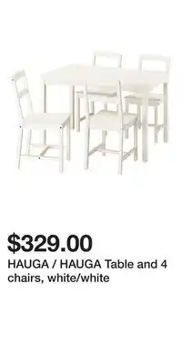 IKEA HAUGA / HAUGA Table and 4 chairs, white/white offer