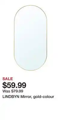 IKEA LINDBYN Mirror, gold-colour offer