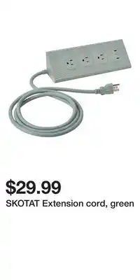 IKEA SKOTAT Extension cord, green offer