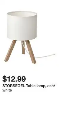 IKEA STORSEGEL Table lamp, ash/white offer