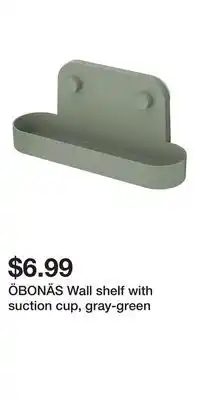 IKEA ÖBONÄS Wall shelf with suction cup, gray-green offer