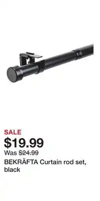 IKEA BEKRÄFTA Curtain rod set, black offer