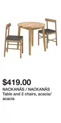 IKEA NACKANÄS / NACKANÄS Table and 2 chairs, acacia/acacia offer