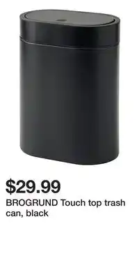 IKEA BROGRUND Touch top trash can, black offer