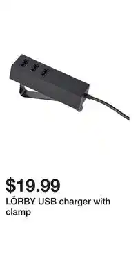 IKEA LÖRBY USB charger with clamp offer