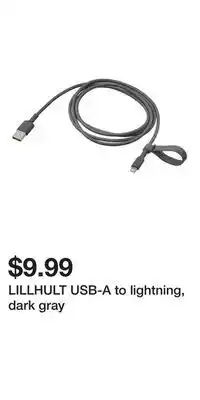 IKEA LILLHULT USB-A to lightning, dark gray offer