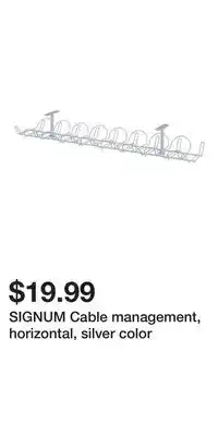 IKEA SIGNUM Cable management, horizontal, silver color offer