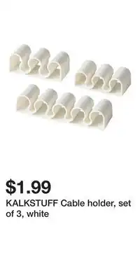 IKEA KALKSTUFF Cable holder, set of 3, white offer