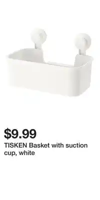 IKEA TISKEN Basket with suction cup, white offer