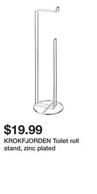 IKEA KROKFJORDEN Toilet roll stand, zinc plated offer