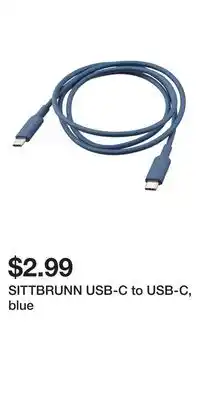 IKEA SITTBRUNN USB-C to USB-C, blue offer