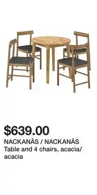 IKEA NACKANÄS / NACKANÄS Table and 4 chairs, acacia/acacia offer