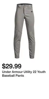 Sport Chek Under Armour Utility 22 Youth Baseball Pants offer