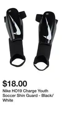 Sport Chek Nike HO19 Charge Youth Soccer Shin Guard - Black/White offer