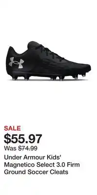 Sport Chek Under Armour Kids' Magnetico Select 3.0 Firm Ground Soccer Cleats offer