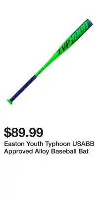 Sport Chek Easton Youth Typhoon USABB Approved Alloy Baseball Bat offer