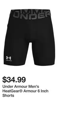 Sport Chek Under Armour Men's HeatGear Armour 6 Inch Shorts offer