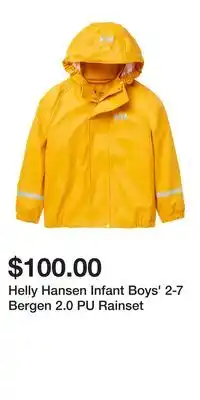 Sport Chek Helly Hansen Infant Boys' 2-7 Bergen 2.0 PU Rainset offer