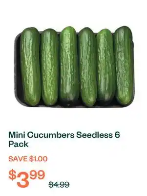 Voilà Mini Cucumbers Seedless 6 Pack offer