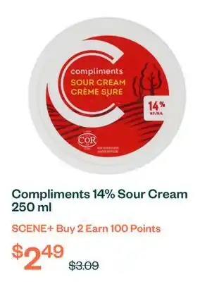 Voilà Compliments 14% Sour Cream 250 ml offer