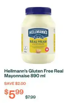 Voilà Hellmann's Gluten Free Real Mayonnaise 890 ml offer