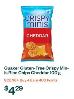 Voilà Quaker Gluten-Free Crispy Minis Rice Chips Cheddar 100 g offer