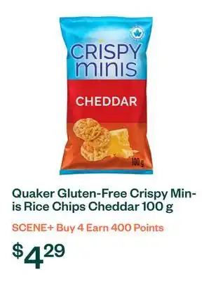 Voilà Quaker Gluten-Free Crispy Minis Rice Chips Cheddar 100 g offer