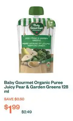 Voilà Baby Gourmet Organic Puree Juicy Pear & Garden Greens 128 ml offer