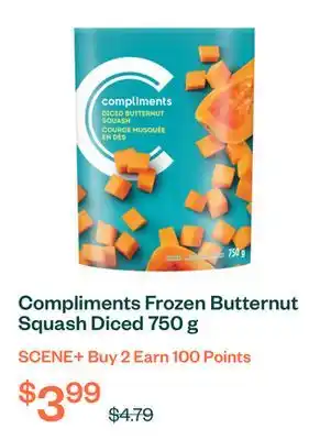 Voilà Compliments Frozen Butternut Squash Diced 750 g offer