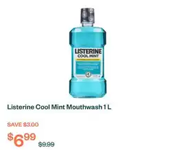 Voilà Listerine Cool Mint Mouthwash 1 L offer