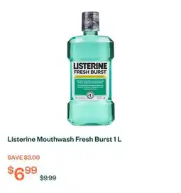 Voilà Listerine Mouthwash Fresh Burst 1 L offer